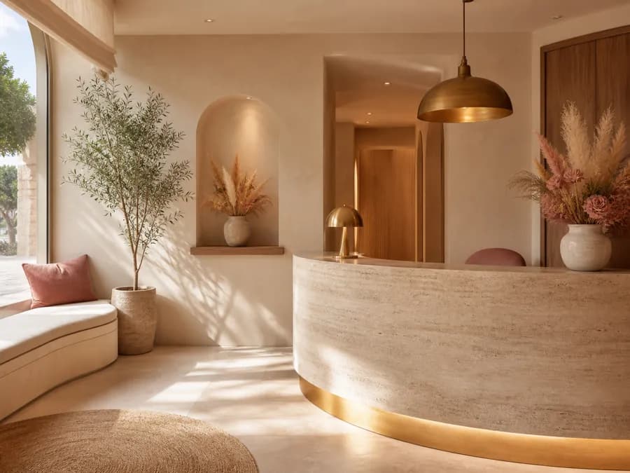 Recepción — instalaciones del centro de estética