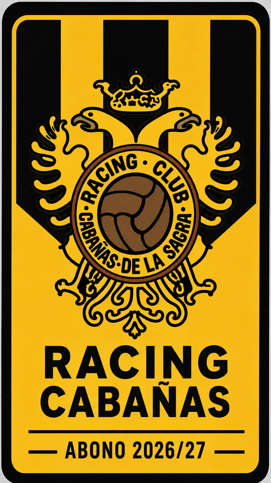 Front of the Racing Club Cabañas physical membership card
